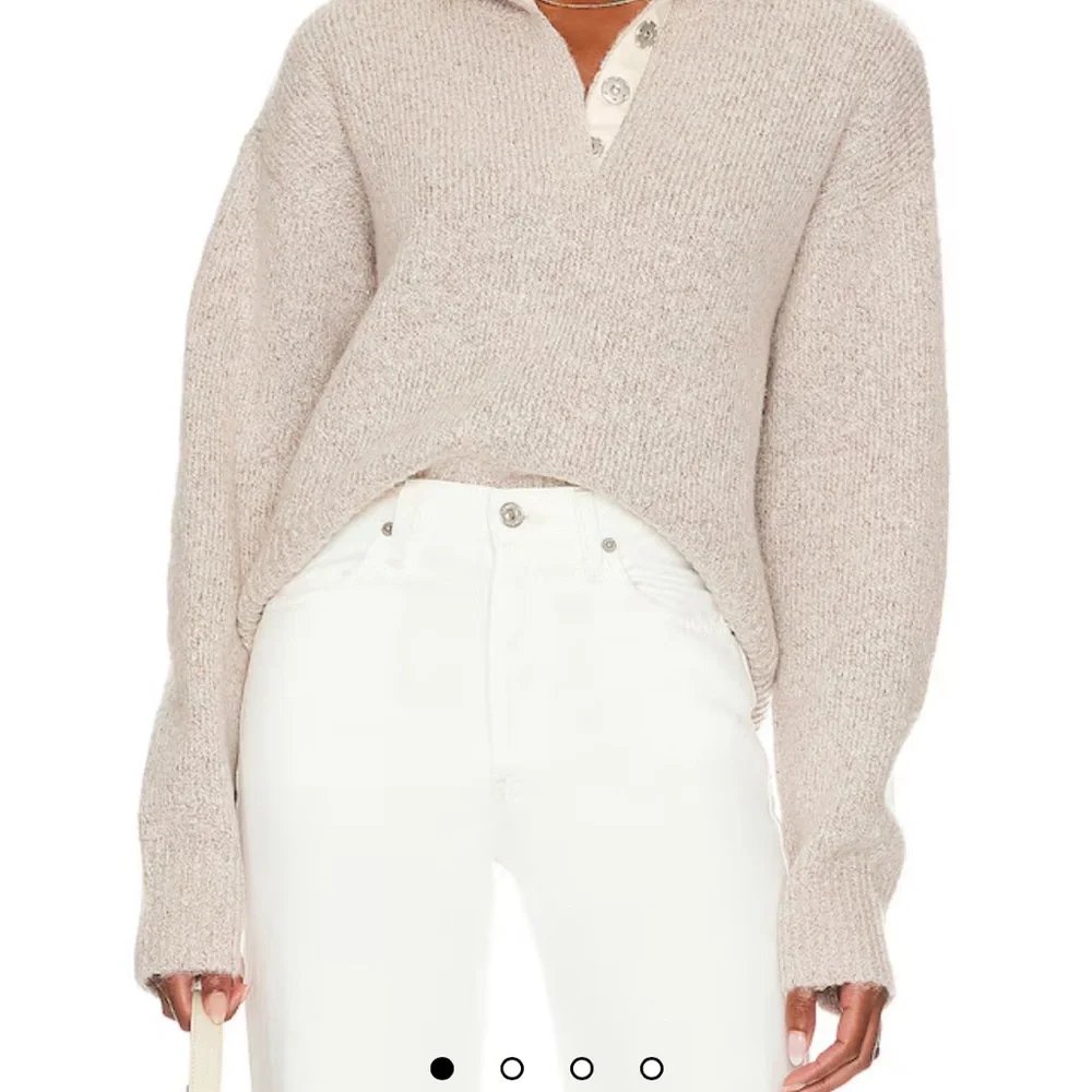 Boxy Snap Snap Front Henley - Picture 2 of 5